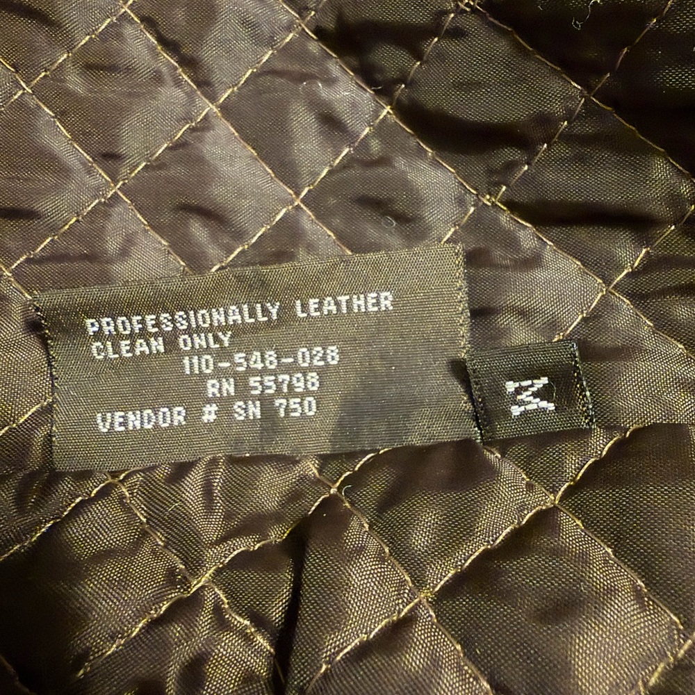 WINLIT GENUINE LEATHER JACKET BROWN BELTED SHERPA QUILTED SZ M - Picture 7 of 8